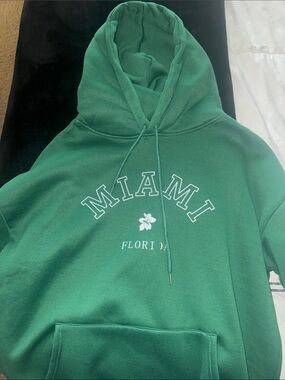 SHEIN Green 'MIAMI' Graphic Hoodie